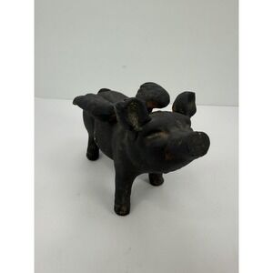 Flying Pig 3.5 Lb Cast Iron PaperWeight Home Decor Door Stop Vintage